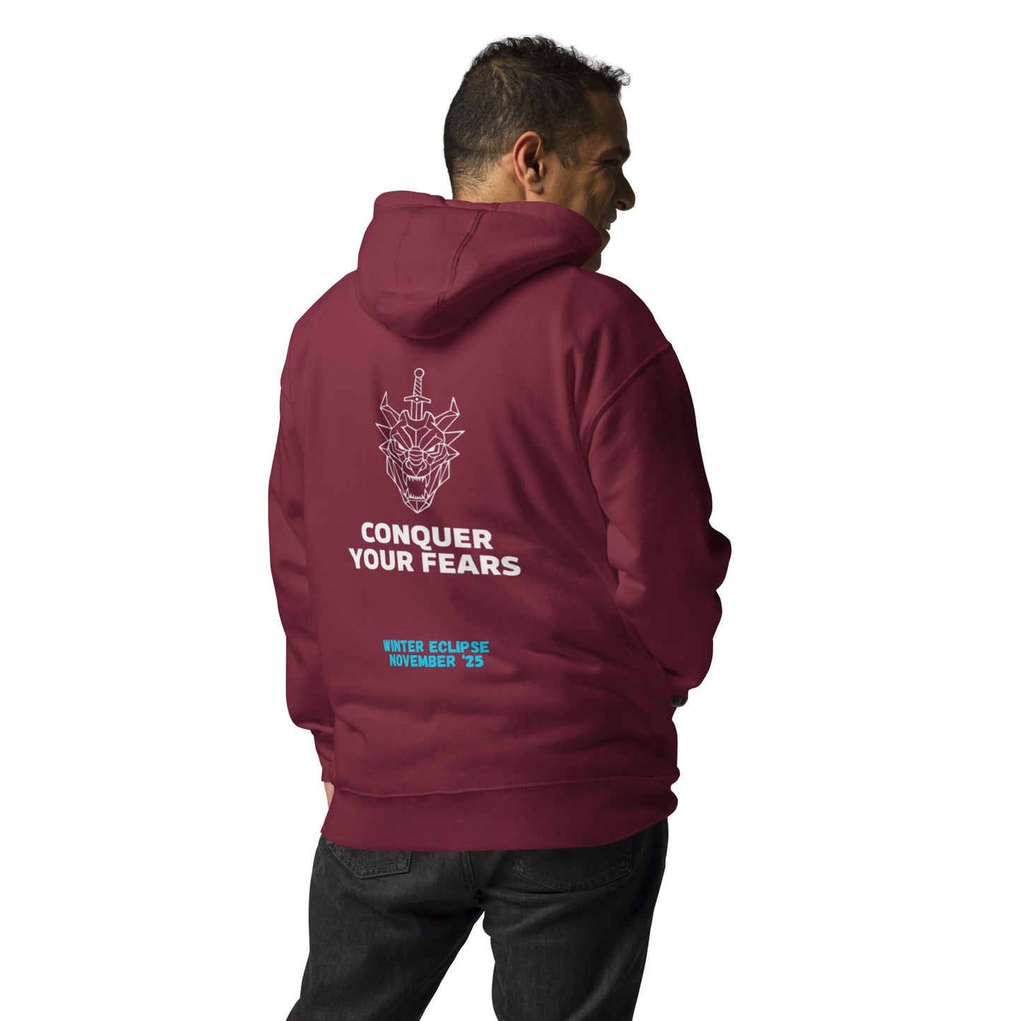 Conquer Your Fears - Winter Eclipse Hoodie - AMAZEA