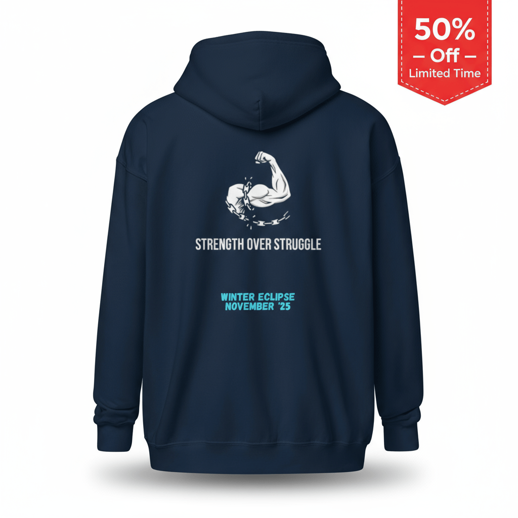 Strength Over Struggle - Winter Eclipse Hoodie (Nov '25) - AMAZEA